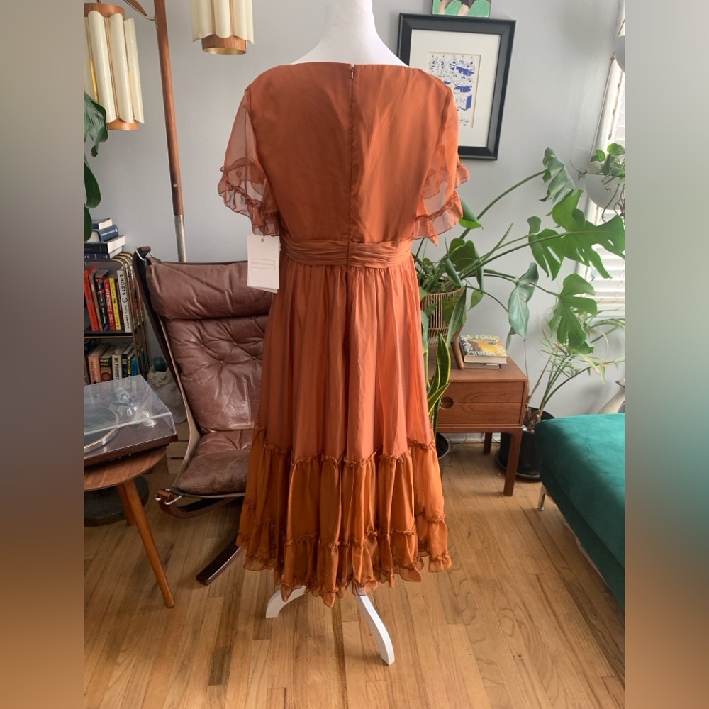 NWT , Mac Duggal Rust Midi Dress - Picture 6 of 7